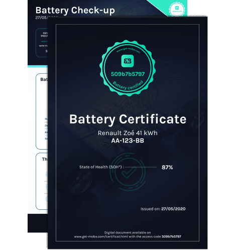 Battery certificate
